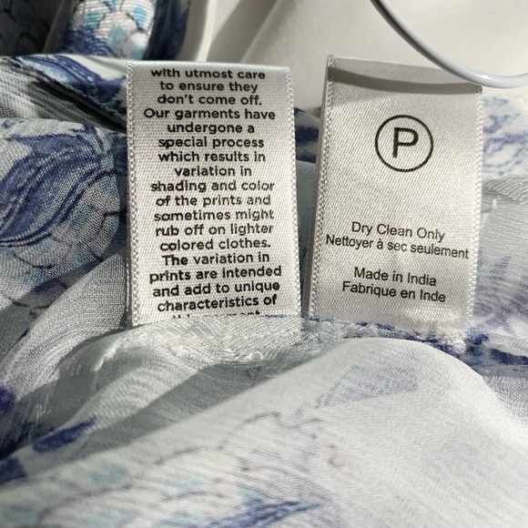 HEMANT AND NANDITA Blue/White Boho Top With Camisole Size Large $275 - Picture 15 of 16